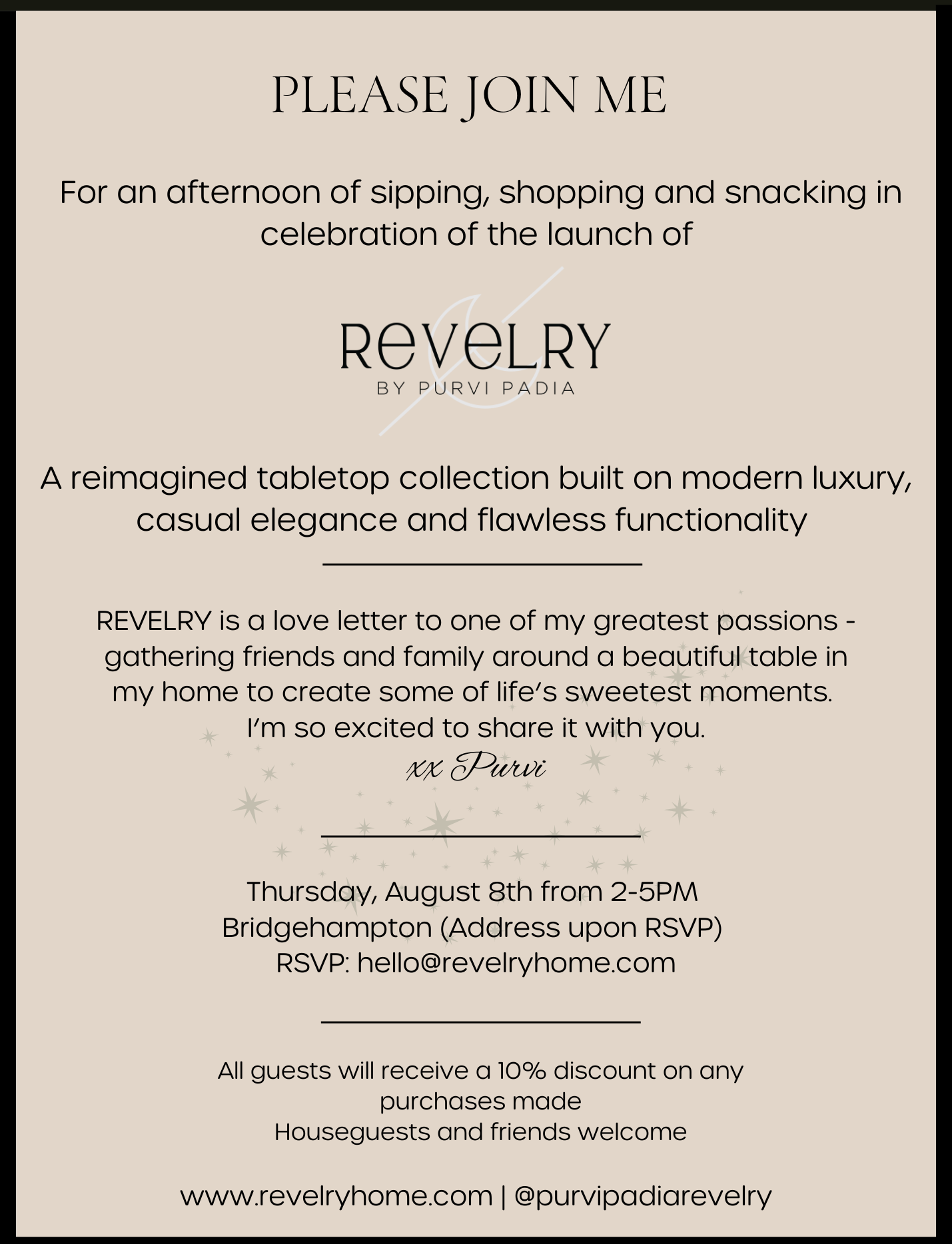 REVELRY VIP Shopping Event  was posted to the calendar